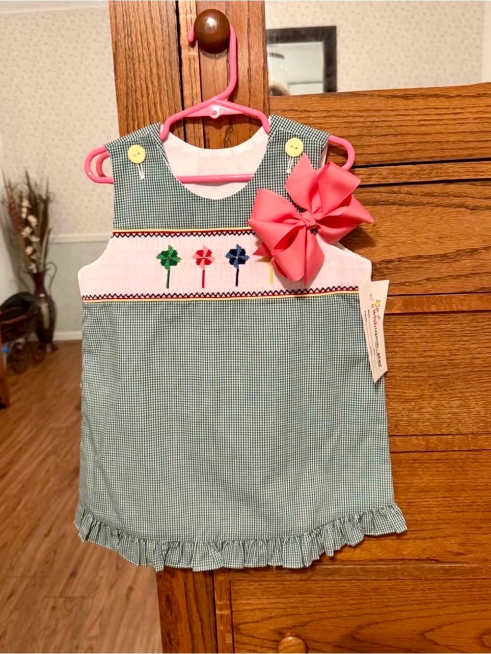 Smocked Pinwheels Size 3 Sleeveless Dress (NWT)